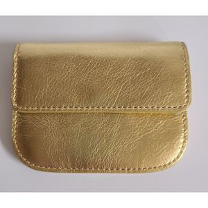 J Crew Gold Coin Purse Small Wallet Metallic, cash purse for Women